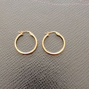 Gold Plated Sterling Silver Hoop Earrings. 20mm Stamped 925